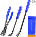 GOOACC Auto Trim Removal Tool Set 3Pcs No Scratch Pry Tool Kit with Storage Bag for Car Body Clips Door Panel Car Clips Dashboard Repair Blue