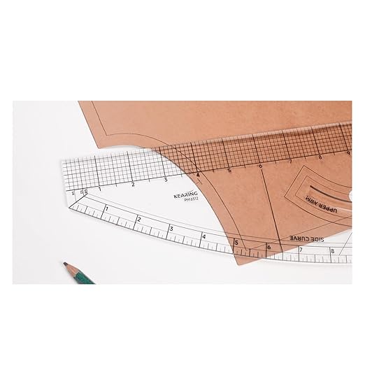 KEARING Patented Imperial Pattern Master Designer Ruler - Multi-Purpose, Side Curve, Armhole & Neckhole, Sleeve Curve, Upper & Under Arm for Sewing, Design, Quilting, Dressmaking