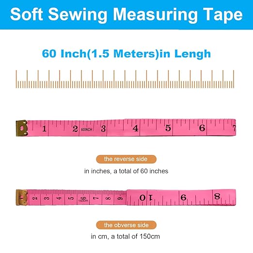 4 Pack Tape Measure Retractable Measuring for Body Fabric Sewing Tailor Cloth Knitting Craft Measurements, 60-Inch Soft Measuring Tape Double Scales Rulers for Body Weight