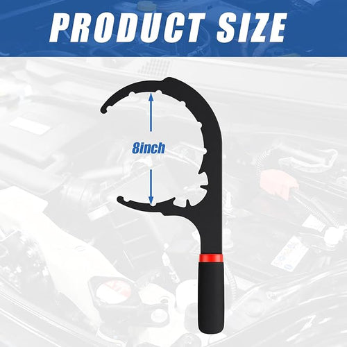 1 Pcs 8 Inch 61130 Diesel Fuel Filter Wrench, Fuel Filter Removal Tool, Collar/Vent Cap Wrench, Heavy Duty Steel Water Separator Tool for Diesel Engine(Red and Black)
