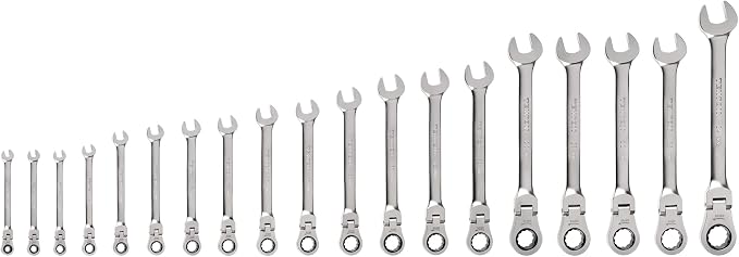 TEKTON Flex Head Ratcheting Combination Wrench Set, 19-Piece | WRC95003