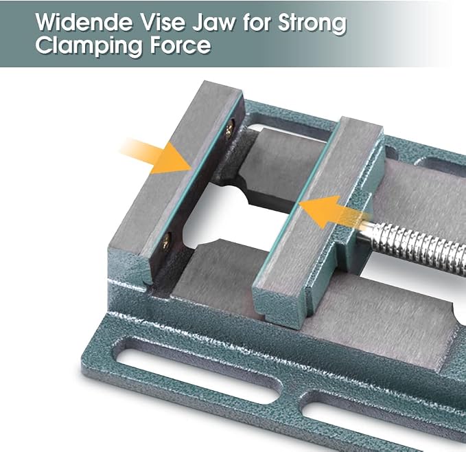 6-Inch Drill Press Vise Cast Iron Drill Press Vice Industrial Heavy Duty Machine Vise Bench Clamp Vise for Milling, Drilling, Woodworking and Machinery Maintenance
