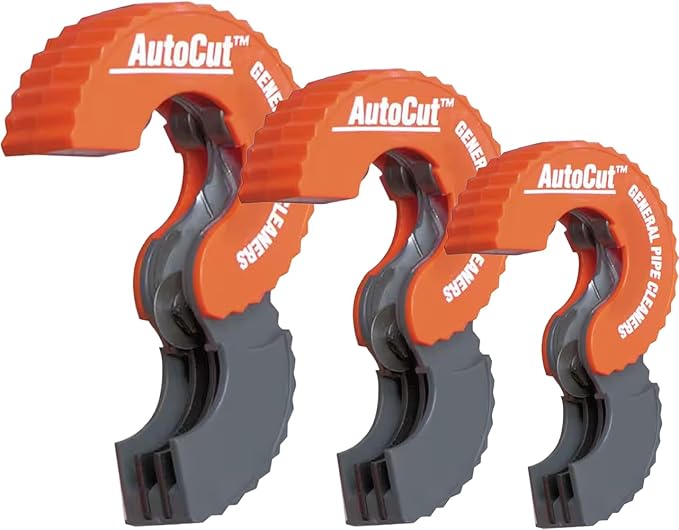 General Pipe Cleaners ATC-3PK AutoCut 3-Piece Copper Tubing Cutter Kit (1/2", 3/4" & 1" Cutters)