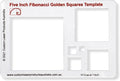 Fibonacci 5" Square Drawing Template, Golden Ratio Stencil | Australian Designed and Made; Geometric Stencil for Art; Drafting and Quilting; PETG