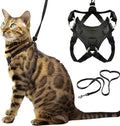 Houdini™ Escape Proof Cat Harness and Leash (V. Leather, XL) | Adjustable walking vest with 6ft lead, premium padded finish, snug secure fit, lightweight for travel and outdoor adventures