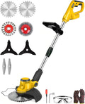 Cordless Weed Wacker for Dewalt 20V Battery(Battery Not Included), with 5 Types Blades, Brushless Motor, Lightweight Grass Trimmer/Brush Cutter for Lawn Yard Garden