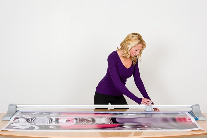 Dahle 472 Premium Rolling Trimmer, 72" Cut Length, 12 Sheet Capacity, Self-Sharpening, Automatic Clamp, German Engineered Paper Cutter