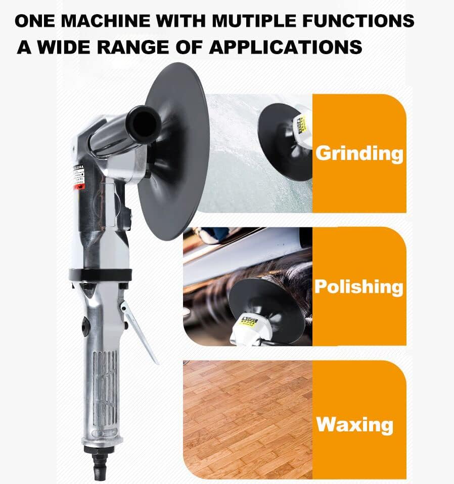 7" Pneumatic Sander Polisher, 2500 RPM Variable Speed Air Sanding Tool