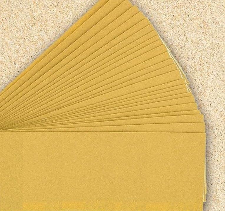 Hook & Loop Backing Longboard Sandpaper Sheets (2-3/4'' X 16-1/2'') Sandpaper for Automotive, Woodworking Air File Sander, Hand Sanding Block ((Grit-320)(100pcs))