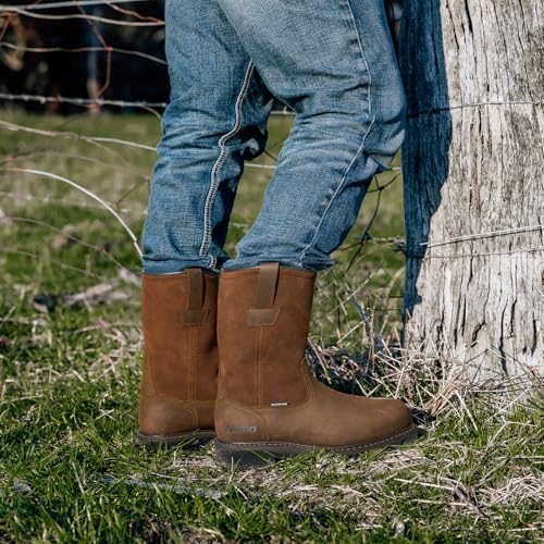 HISEA NINGO Steel Toe Work Boots for Men, Waterproof Wellington Boots