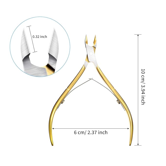 Mudder 3 Pack Gold Cuticle Trimmer Nippers Cutter Tool Stainless Steel Nail Cuticle Scissors Remover with Pointed Blade Scissors Pedicure Manicure Tool for Fingernails and Toenails Nails Care