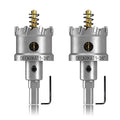 2-Pack 1-3/4" TCT Hole Saws for Hard Metal, Heavy Duty 45mm Tungsten Carbide Tipped Hole Cutters Set with Spring-Loaded Pilot Drill Bits for Stainless Steel, Metal, Iron, and Plastic