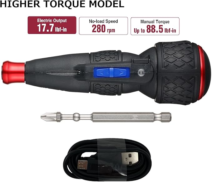 (USA Official) VESSEL e-ASSIST Screwdriver | Higher-Torque Model made in Japan No.220USB1U