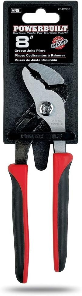 Powerbuilt 8-Inch Groove Joint Pliers - 640388