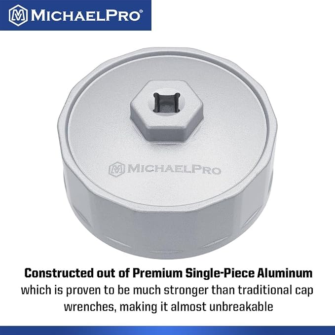 MichaelPro 84.4mm Oil Filter Cap Wrench Compatible with Mercedes-Benz, Dodge and Jeep 3.0L V6 Diesel Engines, 14 flutes, Easily Remove Stubborn Oil Filters | MP009099