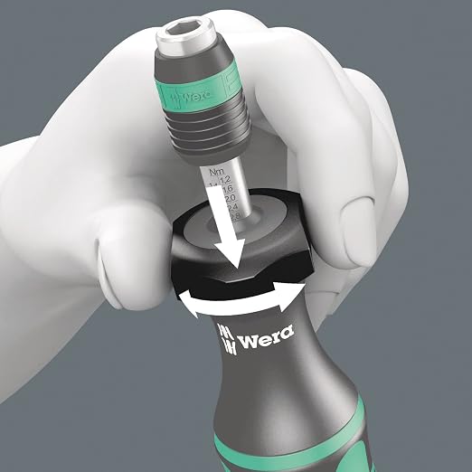Wera 05074700001 Kraftform 7440 Hexagon Torque Screwdriver, 1/4" Head, 0.3-1.2 Nm Variable Torque Adjustment Range
