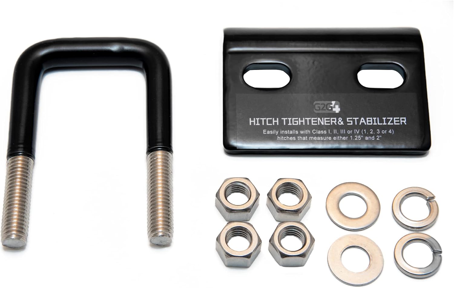 G2G4 Trailer Hitch Tightener Stainless Steel Anti-Rattle Clamp 1.25" to 2" Hitch