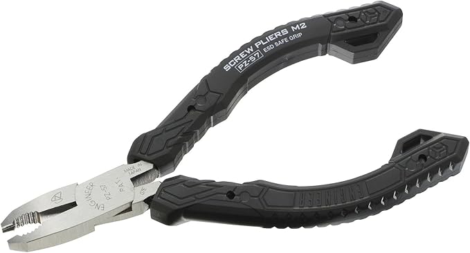 ENGINEER M2 Screw Extractor Pliers - Remove Stripped, Broken, Rusted Small Screws For Diameter 0.08-0.1 inches (2-3.5 mm), ESD Safe Made in Japan PZ-57