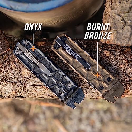 Gerber Lockdown Slim Pry 7-in-1 EDC Keychain Multitool, Knife, Burnt Bronze
