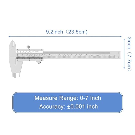 HDLNKAK Vernier Caliper 6 Inch + Stainless Steel Feeler Gauge 32 Blade, 6" Stainless Steel Non Digital Caliper, 0-6Inch/0-150mm，0.02mm/0.001" High Precision Caliper