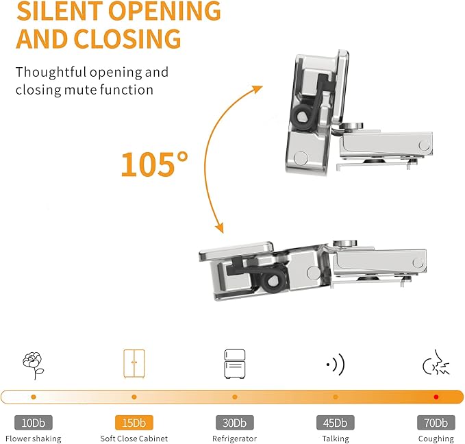 Chibery 10 Pack 1/4" Small Overlay 4D Concealed Hinges for Face Frame Door, Soft Close On/Off Switch, Self Closing, 105° Open Angle Concealed Stainless Steel Hinges for Framed Cabinet, Satin Nickel