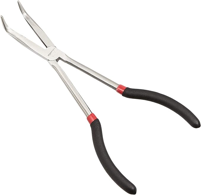 Amazon Basics Extra Long Reach Needle Nose Pliers Tool Set for Narrow Spaces, Versatile, 3-Piece, Black