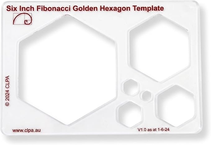 Hexagon Stencil Template for Drawing and Drafting: A Fibonacci-Inspired Hexagon Drawing Tool for Artists Allows The Simple Application of The Golden or Divine Ratio for Artistic Design