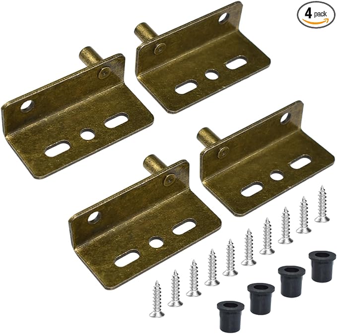 Aifeier ET 2 Sets Pivot Hinges Bronze Heavy Duty Concealed Shaft Door Hinges with Bushing for Wood Doors, Drawers, Furniture Cabinets, Wardrobe, Showcase, etc