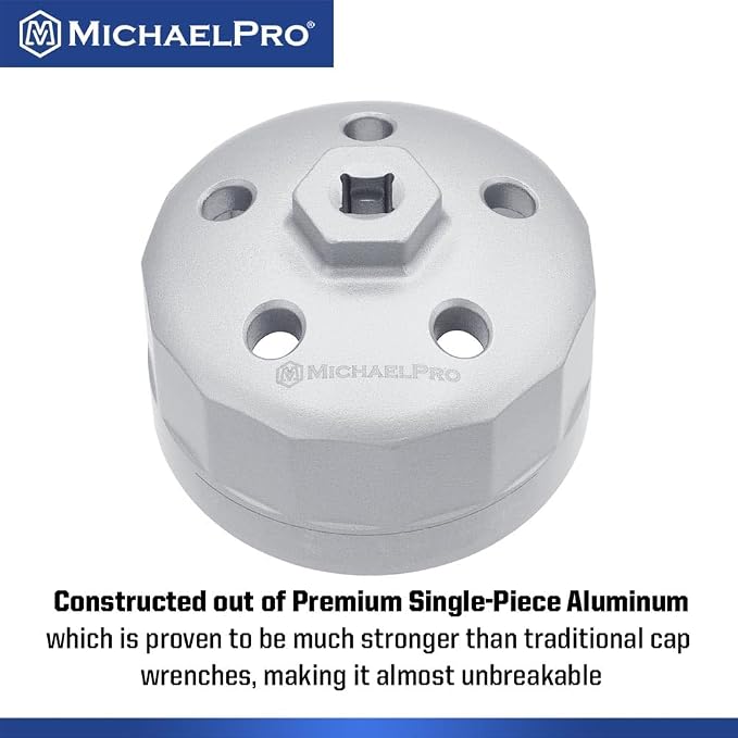 MichaelPro 90.2mm Oil Filter Cap Wrench Compatible with Land Rover (3.0L, 4.2L, 4.4L, 4.6L, 5.0L Gas Engines), 15 flutes, Easily Remove Stubborn Oil Filters | MP009100