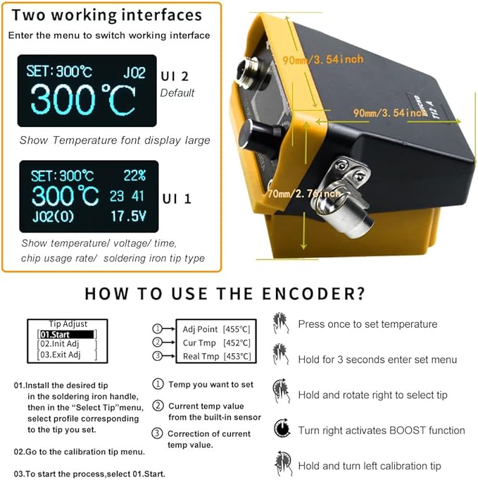 Cordless Soldering Iron Station,QUICKO T12 Soldering Station Fit for Dewalt Battery 18/20V,Sleep Immediately,Injection Mold,°C/ºF Conversion,OLED (Battery Not Included) With 5pcs Solder Iron Tips