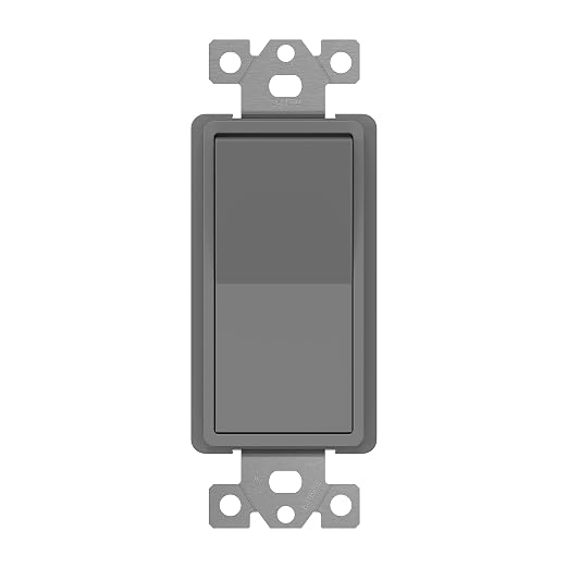 ENERLITES 4-Way Decorator Paddle Rocker Light Switch, Gloss Finish, Clamp Down Wiring, Grounding Screw, Residential Grade, 15A 120V/277V, UL Listed, 94150-GY, Gray