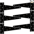 HILLMASTER 10 Inch T-Strap Heavy Duty Shed Door Hinges Gate Strap Hinges Black Tee Hinge Wrought Hardware for Wooden Fences,Yard,Barn Door,Rustproof (6 Pack)