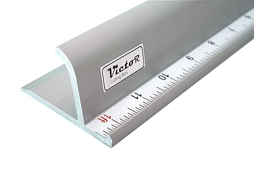 Victor 24-Inch Professional Aluminum Safety Ruler with Finger Guard Edge and Non-Slip Base – Precision Cutting Tool for Craft Projects – Durable Safety Ruler