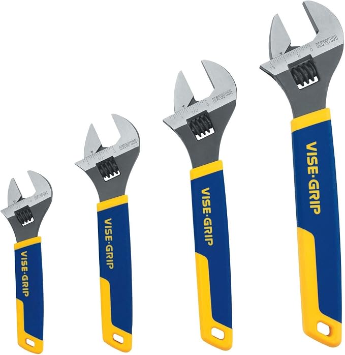 IRWIN Vise-Grip Adjustable Wrench Set, SAE/MM, 4-Piece (2078706)