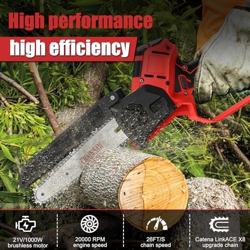 6 Inch Cordless Pole Saw for Milwaukee 18V Battery (No Battery), Brushless Electric Chainsaw with Extension Pole, 15Ft Long Reach for Tree Pruning Hedge Cutting