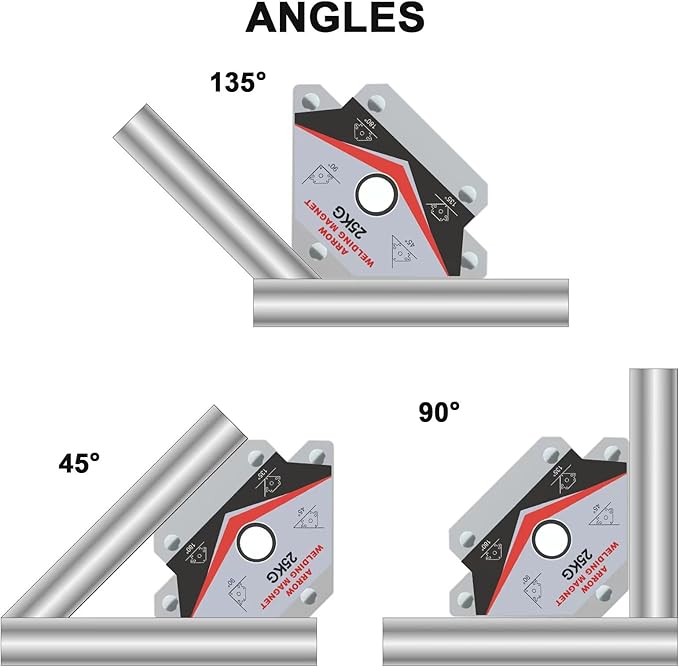 GUTIMORE Welding Magnets 25LB&55LB 6Pcs Welding Magnet Set, Magnetic Welding Holder, Holding Power Welding Accessories
