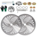 2 Pack 10" 80T Carbide Tip Brush Cutter Kit for weedeater with 2 Set Universal Adapter Kit and 2 Round Files