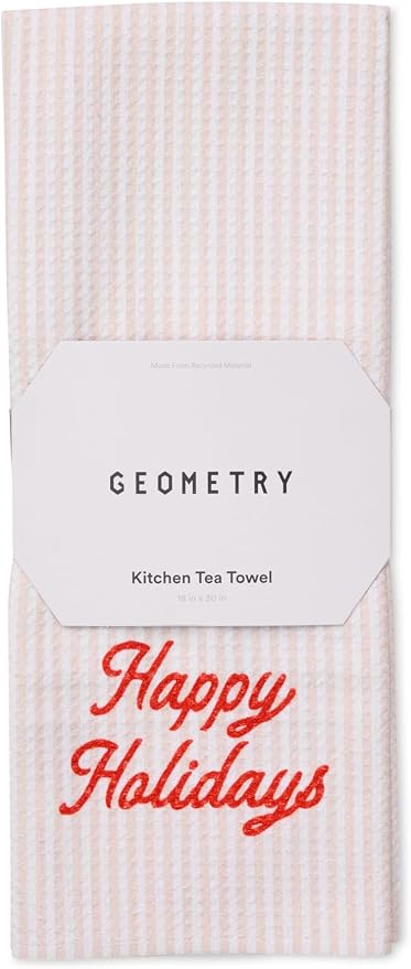 GEOMETRY Christmas Kitchen Towels - Quick Dry Microfiber Cloth Dish Towels for Kitchen Drying - Premium Quick Dry Towel - Seasons Stripes