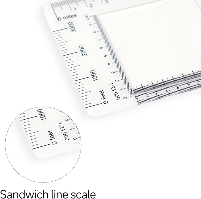 CYA UTM Military Map Coordinate Scale Protractor Map for Land Navigation, Military Style UTM/MGRS Coordinate Scale