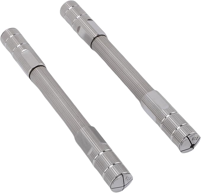 Fabater Double Ended Pin Vise, 2 Pcs 4.7in Stainless Steel Compact Hand Drill, Wire Twisting Tool with Storage Box and Non Slip Grip for Jewelry Making, Watch Repair and DIY Projects