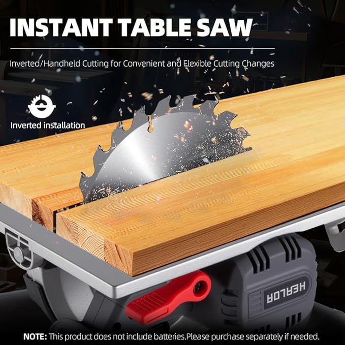 Cordless Circular Saw, Portable Table Saw Compatible with Dewalt 20V Battery, Power Mini Circular Saw with 7-1/4-Inch Blade, 5600RPM, Adjustable 0-57° Max Angle for Wood Cutting Tools (No Battery)