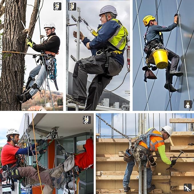 TT TRSMIMA Safety Harness Fall Protection Upgrade 4 Quick Buckles Construction Full Body Harness 6 Adjustment D-ring