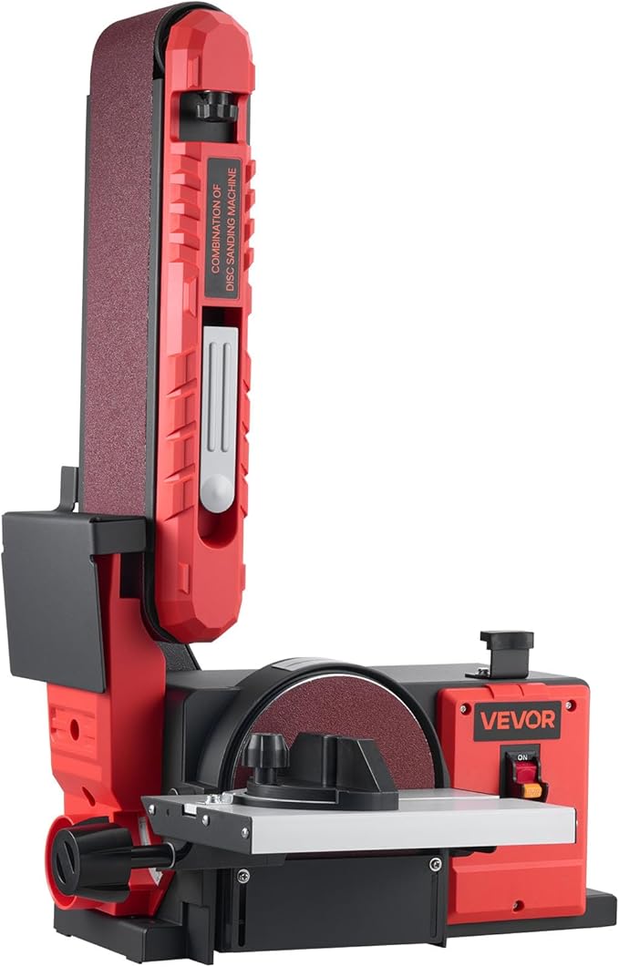 VEVOR 6" Disc Sander & 4" x 36" Belt Sander, 400W Professional Belt Disc Sanders Combo with 0-45° Adjustable Worktable & Dust Collection Port for Woodworking, Knife Sharpening, DIY Crafting