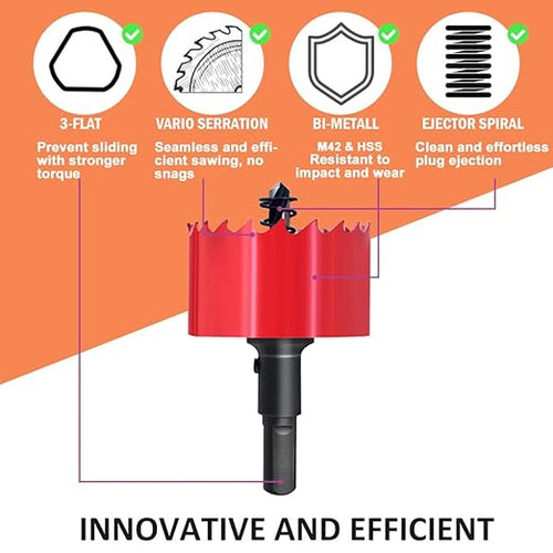 1-1/4 in. Bi-Metal Hole Saw Drill Bits - Versatile and Durable Hole Cutter for Wood, Plywood, Plaster Drywall, Ceiling, Plastic Pipe, PVC and Thin Metal - Includes Arbor & Pilot Bit (32mm)