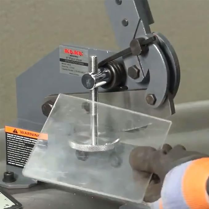 KAKA INDUSTRIAL Manual Metal Shear,6 inch Cutting Capacity for Steel Plate, Round and Flat Bars | Bench-Mount Hand Cutter HS-6