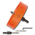 5-1/8 Inch Hole Saw with Arbor for Wood Metal Plastic, 5.125 in Bimetal Hole Cutter, Fast Chip Removal, Smooth Flat Drilling Edge