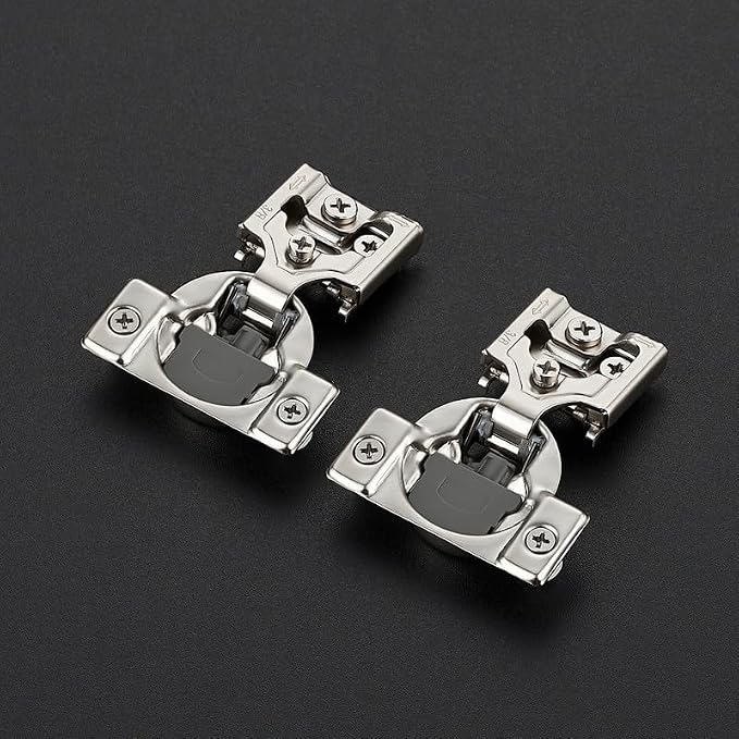 Ravinte 50 Pack 25 Pairs 3/8 inch Overlay Soft Close Hinges for Kitchen Cabinet Hinges Satin Nickel Hidden Hinges Stainless Steel Concealed Hinge self Closing