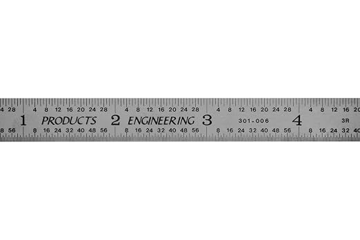 PEC Tools Made in USA Machinist Rule, 6" Flexible Steel Rule (5 Pack), Markings 1/10",1/50",1/32",1/64",