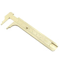Piutouyar 100mm/4 Pocket Vernier Caliper Ruler, Brass Sliding Gauge Pocket Caliper, Mini Measuring Tool Double Scale mm/inch Metal Handy Caliper