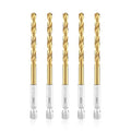 amoolo 13/64 Twist Drill Bit Set, 5Pcs Titanium HSS Hex Shank Impact Drill Bit Set for Metal, Steel, Wood, Plastic, Quick Change Design
